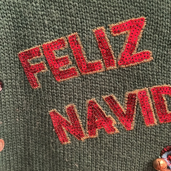 Holiday time, ugly Christmas sweater, Feliz Navidad size large - Picture 3 of 7